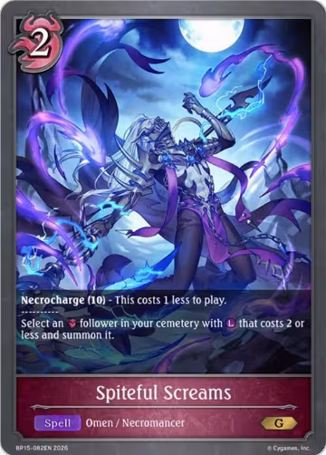 Spiteful Screams (BP15-082EN), Trial of the Omens — Shadowverse card price