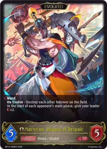 Marwynn, Repose of Despair (Evolved) (BP15-095EN), Trial of the Omens — Shadowverse card price