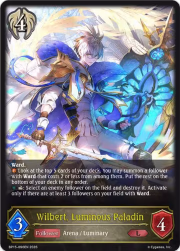 Wilbert, Luminous Paladin (BP15-096EN), Trial of the Omens — Shadowverse card price