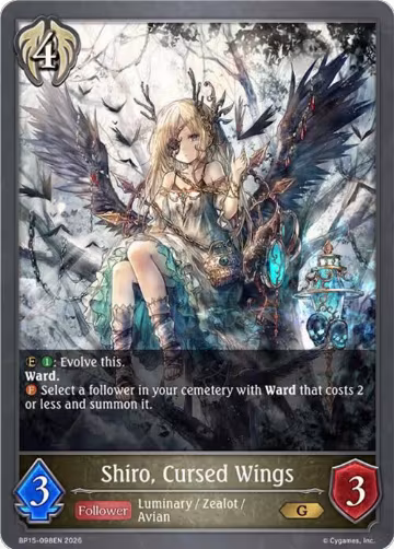 Shiro, Cursed Wings (BP15-098EN), Trial of the Omens — Shadowverse card price