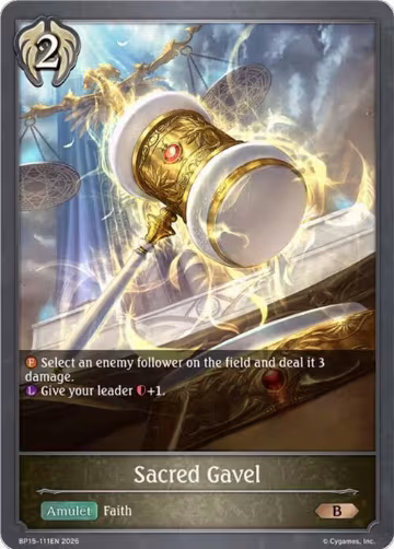 Sacred Gavel (BP15-111EN), Trial of the Omens — Shadowverse card price