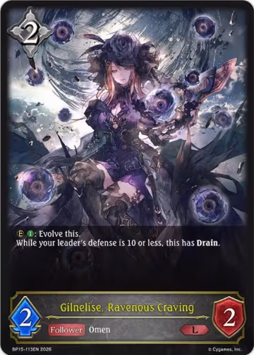 Gilnelise, Ravenous Craving (BP15-113EN), Trial of the Omens — Shadowverse card price