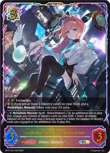 Lishenna, Melodious Destruction (SL) (BP15-SL11EN), Trial of the Omens — Shadowverse card price