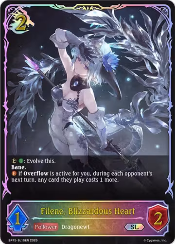 Filene, Blizzardous Heart (SL) (BP15-SL16EN), Trial of the Omens — Shadowverse card price