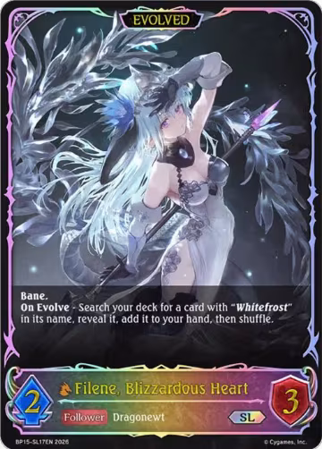 Filene, Blizzardous Heart (Evolved) (SL) (BP15-SL17EN), Trial of the Omens — Shadowverse card price