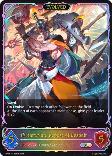 Marwynn, Repose of Despair (Evolved) (SL) (BP15-SL25EN), Trial of the Omens — Shadowverse card price