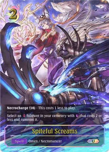 Spiteful Screams (U) (BP15-U05EN), Trial of the Omens — Shadowverse card price