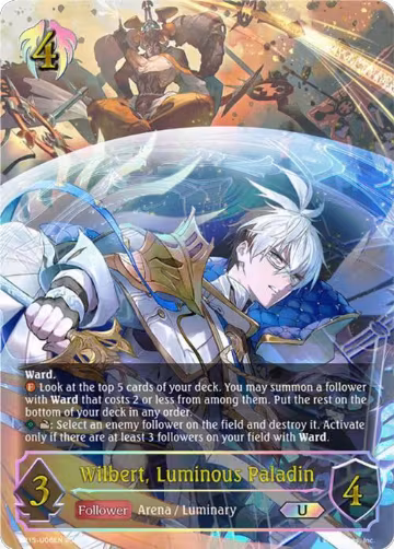 Wilbert, Luminous Paladin (U) (BP15-U06EN), Trial of the Omens — Shadowverse card price