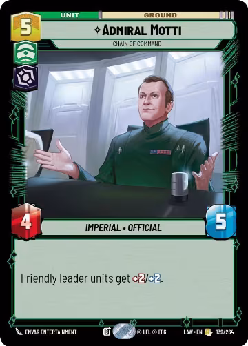 Admiral Motti - Chain of Command (139/264), A Lawless Time — Star Wars card price