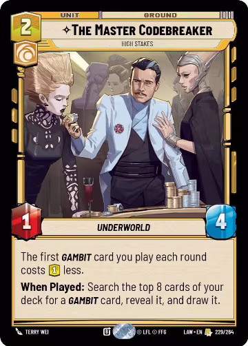 The Master Codebreaker - High Stakes (229/264), A Lawless Time — Star Wars card price
