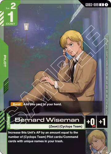 Bernard Wiseman (GD03 Release Event) (GD03-089), Gundam Promotional Cards — Gundam card price
