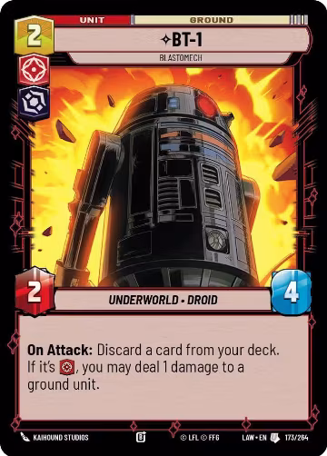 BT-1 - Blastomech (173/264), A Lawless Time — Star Wars card price