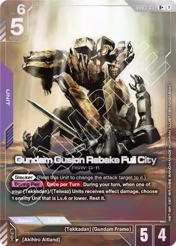 Gundam Gusion Rebake Full City (R+) (GD03-053), Steel Requiem — Gundam card price