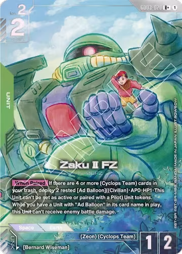 Zaku II FZ (R+) (GD03-020), Steel Requiem — Gundam card price