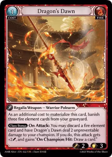 Dragon's Dawn (022), Mortal Ambition Alter Edition — Grand Archive card price