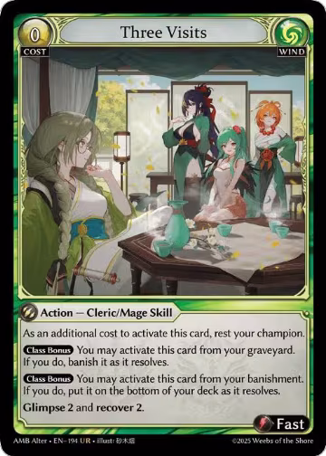 Three Visits (194), Mortal Ambition Alter Edition — Grand Archive card price