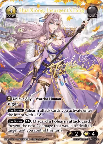Hua Xiong, Insurgent's Fang (CSR) (238), Mortal Ambition Alter Edition — Grand Archive card price