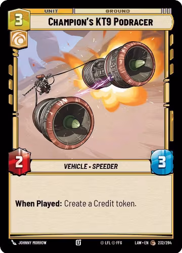 Champion's KT-9 Podracer (232/264), A Lawless Time — Star Wars card price