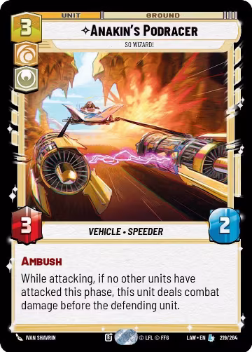 Anakin's Podracer - So Wizard! (219/264), A Lawless Time — Star Wars card price
