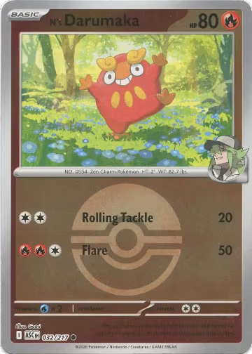 N's Darumaka (Poke Ball) (032/217), Ascended Heroes — Pokémon card price