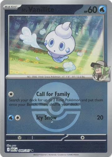 N's Vanillite (Poke Ball) (049/217), Ascended Heroes — Pokémon card price