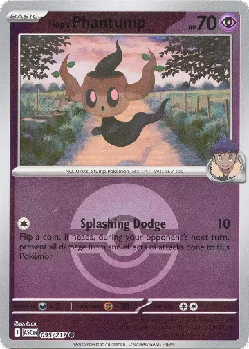 Hop's Phantump (Poke Ball) (095/217), Ascended Heroes — Pokémon card price