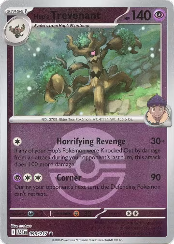 Hop's Trevenant - 096/217 (Poke Ball) (096/217), Ascended Heroes — Pokémon card price