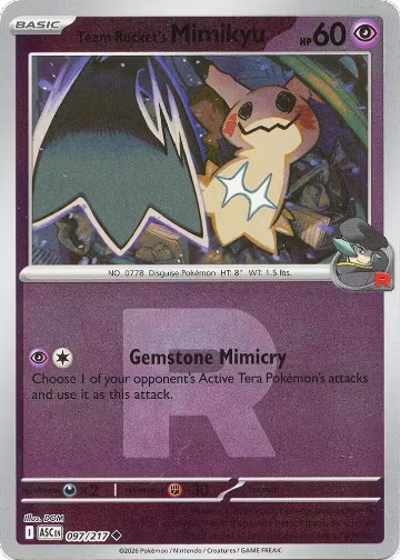Team Rocket's Mimikyu - 097/217 (Team Rocket) (097/217), Ascended Heroes — Pokémon card price