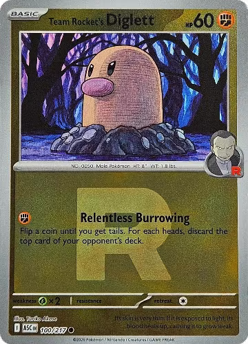 Team Rocket's Diglett (Team Rocket) (100/217), Ascended Heroes — Pokémon card price