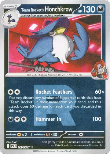 Team Rocket's Honchkrow (Team Rocket) (127/217), Ascended Heroes — Pokémon card price
