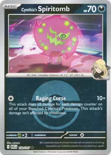 Cynthia's Spiritomb - 133/217 (Poke Ball) (133/217), Ascended Heroes — Pokémon card price