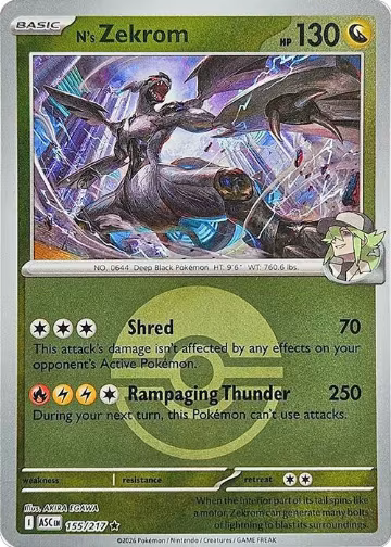 N's Zekrom (Poke Ball) (155/217), Ascended Heroes — Pokémon card price