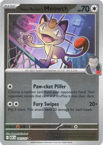 Team Rocket's Meowth (Team Rocket) (161/217), Ascended Heroes — Pokémon card price