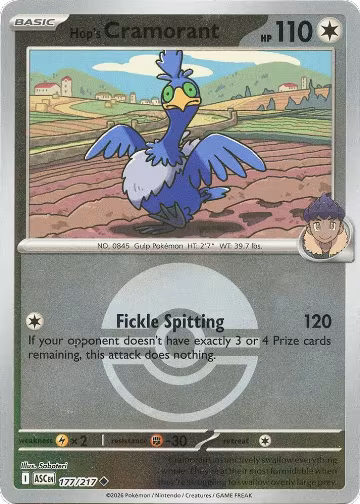 Hop's Cramorant (Poke Ball) (177/217), Ascended Heroes — Pokémon card price
