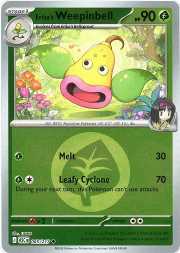 Erika's Weepinbell (Energy Symbol Pattern) (005/217), Ascended Heroes — Pokémon card price