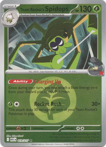 Team Rocket's Spidops (Energy Symbol Pattern) (019/217), Ascended Heroes — Pokémon card price
