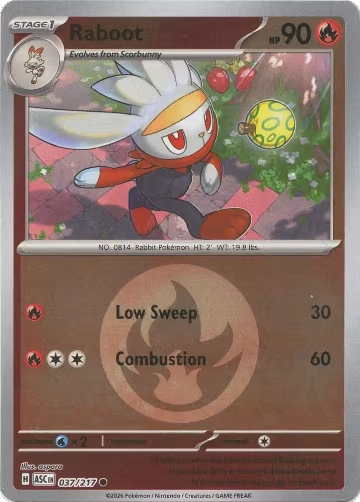 Raboot (Energy Symbol Pattern) (037/217), Ascended Heroes — Pokémon card price