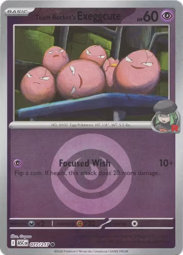 Team Rocket's Exeggcute (Energy Symbol Pattern) (077/217), Ascended Heroes — Pokémon card price