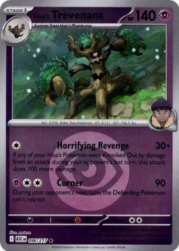 Hop's Trevenant - 096/217 (Energy Symbol Pattern) (096/217), Ascended Heroes — Pokémon card price