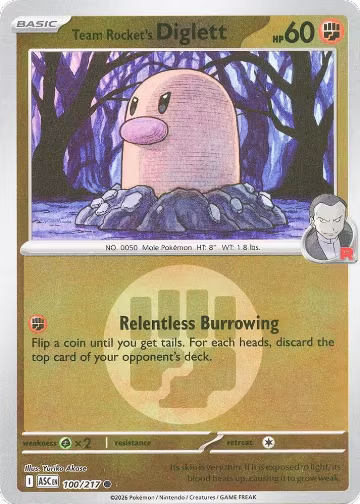 Team Rocket's Diglett (Energy Symbol Pattern) (100/217), Ascended Heroes — Pokémon card price