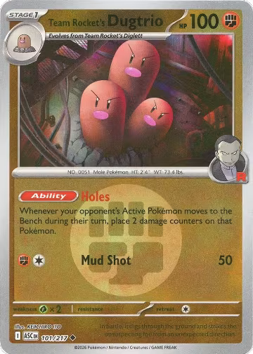 Team Rocket's Dugtrio - 101/217 (Energy Symbol Pattern) (101/217), Ascended Heroes — Pokémon card price