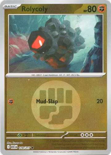 Rolycoly (Energy Symbol Pattern) (118/217), Ascended Heroes — Pokémon card price