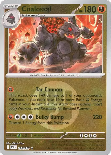 Coalossal (Energy Symbol Pattern) (120/217), Ascended Heroes — Pokémon card price