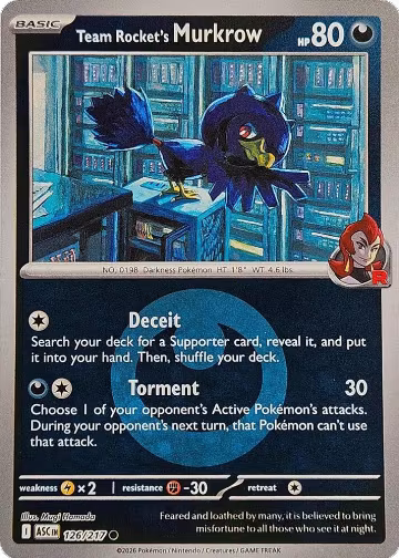 Team Rocket's Murkrow (Energy Symbol Pattern) (126/217), Ascended Heroes — Pokémon card price