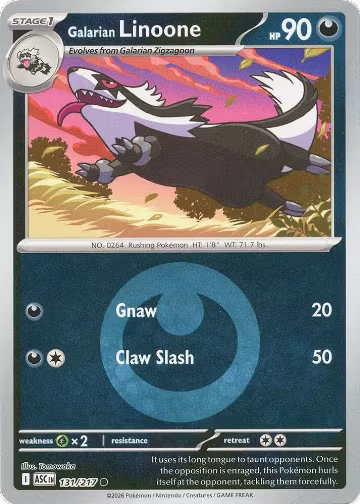 Galarian Linoone (Energy Symbol Pattern) (131/217), Ascended Heroes — Pokémon card price