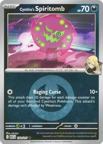 Cynthia's Spiritomb - 133/217 (Energy Symbol Pattern) (133/217), Ascended Heroes — Pokémon card price