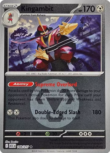 Kingambit (Energy Symbol Pattern) (148/217), Ascended Heroes — Pokémon card price
