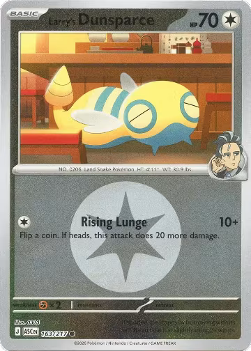 Larry's Dunsparce (Energy Symbol Pattern) (163/217), Ascended Heroes — Pokémon card price