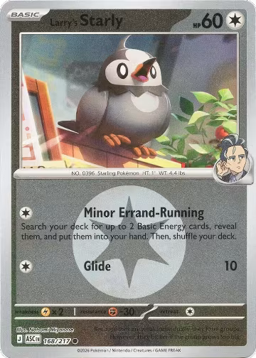Larry's Starly (Energy Symbol Pattern) (168/217), Ascended Heroes — Pokémon card price