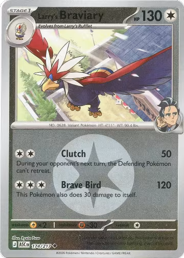Larry's Braviary (Energy Symbol Pattern) (174/217), Ascended Heroes — Pokémon card price